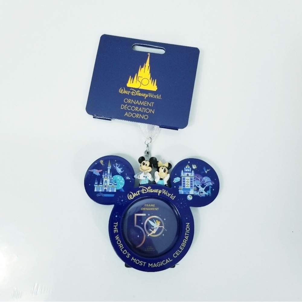 Walt Disney World 50th Anniversary Mickey Minnie Photo Frame Ornament